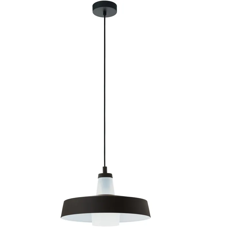 Neu Eglo Pendelleuchte Tabanera schwarz weiß E27 max. 60W
