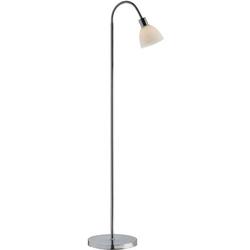 Bodenleuchte Ray single Nordlux chrome opal Glas mit Flexarm E14 Highlight