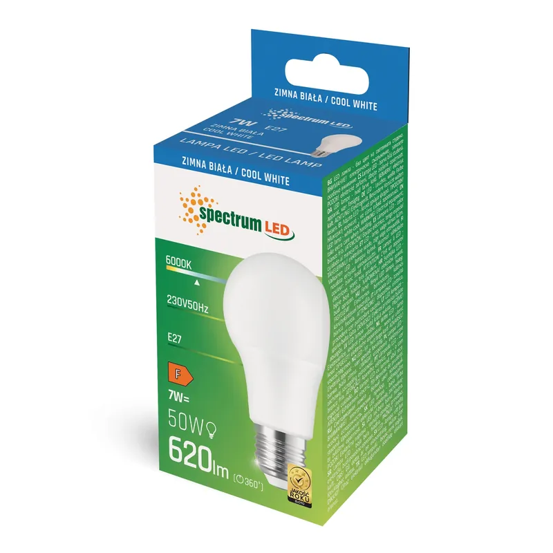 LED E27 A60 7W = 50W Birne 620lm Kaltweiß 6000K Saisonangebot