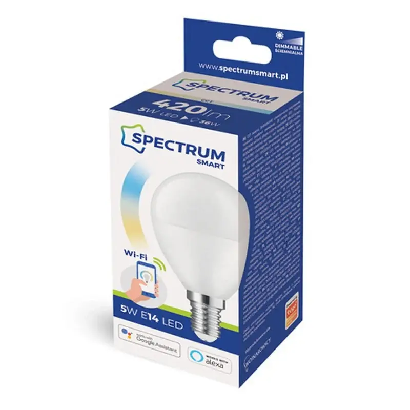 LED E14 P47 Smart Home 5W = 36W Alexa Google Tuya 420lm 2700K-6500K DIMMBAR Neue Ware
