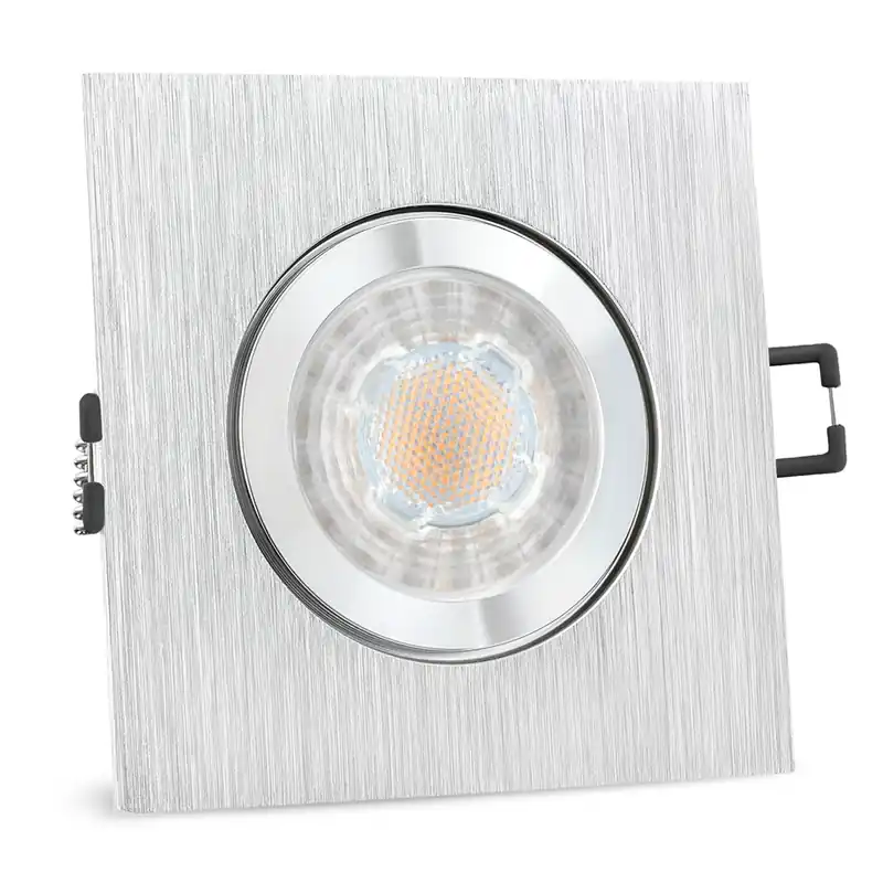 Markenprodukt QW-2 LED Einbauspot für Bad & Außen IP44 Alu quadratisch inkl. LED GU10 3W drei einstellbaren Lichtfarben 3CCT