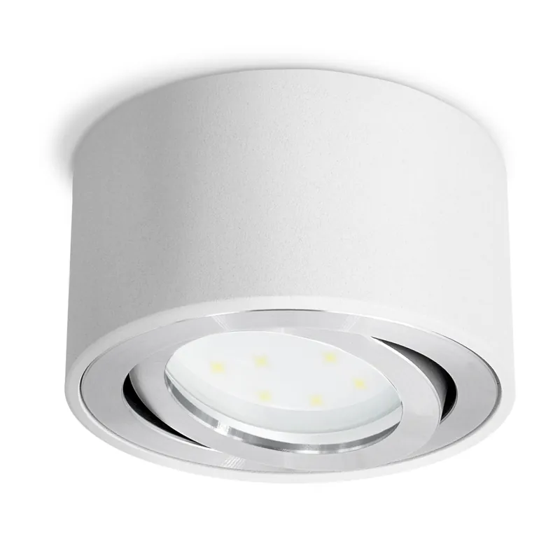 Geprüft CELI-1W flacher Decken Aufbauspot weiß schwenkbar inkl. LED Modul 4W neutralweiß 230V