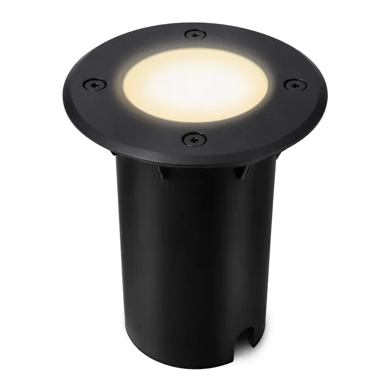Direktkauf KALPA Bodeneinbauleuchte rund schwarz IP67 inkl. GU10 LED 2W warmweiß 230V