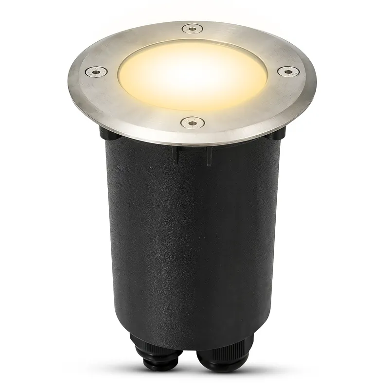 Bodeneinbaustrahler MARNE in rund IP67 inkl. GU10 LED 2W warmweiß 230V Wegestrahler Neu Im Sortiment