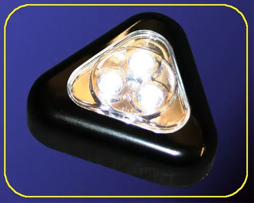 Neu LED Push Light in schwarz, inklusive Batterien