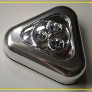 Echt LED Push Light in silber inklusive Batterien