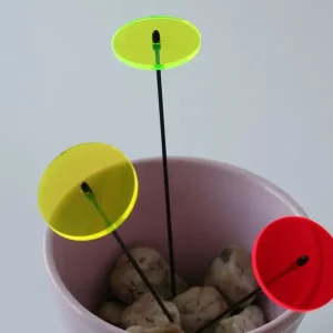 Fluo Scheibe mini, 4 cm grün mit Stab Wochenendangebot