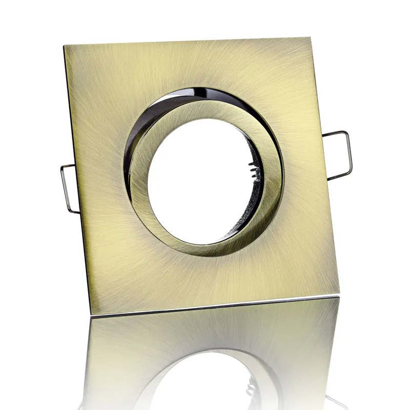 Sale eckiger Druckguss Einbaurahmen 90x90mm Bronze eisengebürstet, schwenkbar