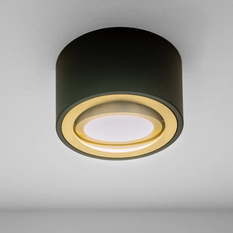 Echt LED surface-mounted spotlight flat Milano Small | Round Ø80mm | Black | incl. LED 3W 5W 7W warm white or neutral white | Aluminium | 230V