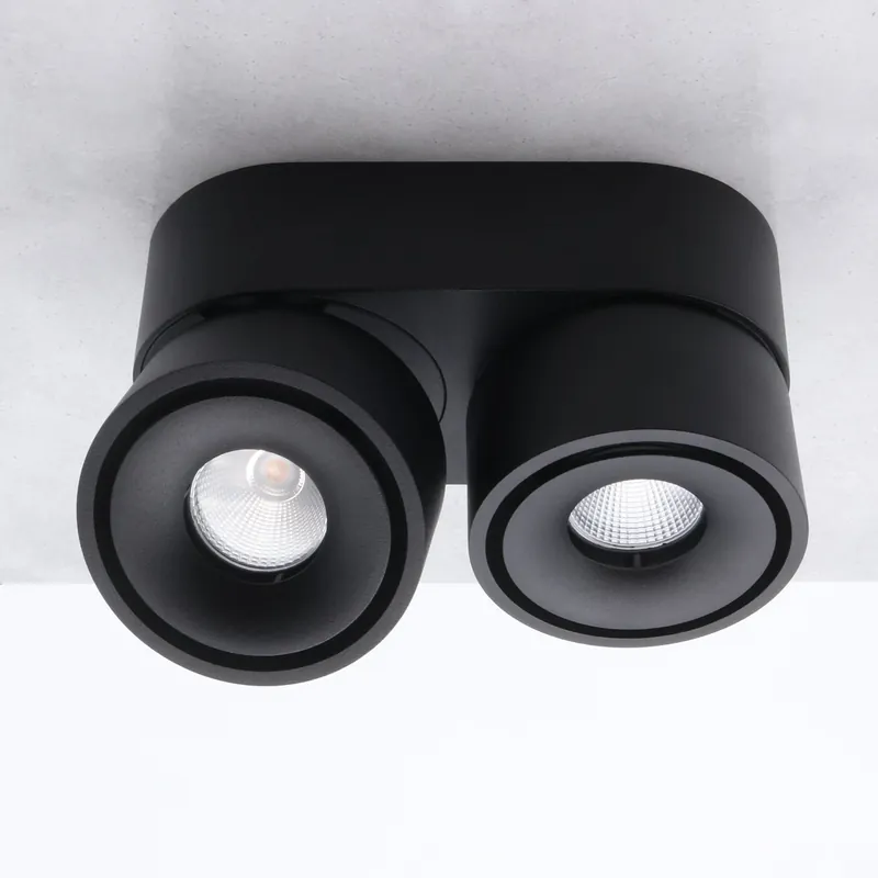 Ceiling spotlight surface-mounted spotlight LAHTI MONACO MINI with PHILIPS diodes black white 2-flame 9W dimmable IP20 230V Preis Gesenkt